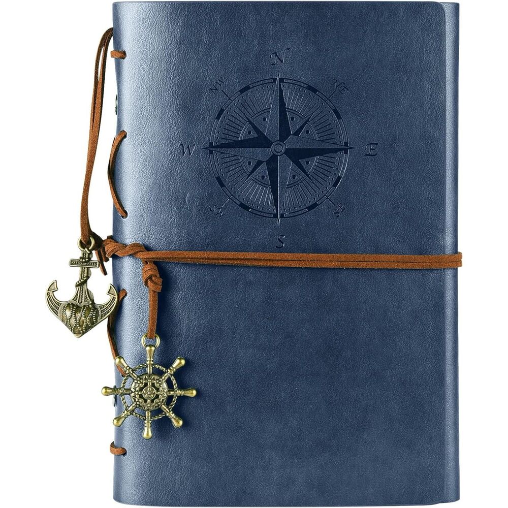 Bundle of 6 Vintage Refillable Journey Diary,  Travel Journal Notebook